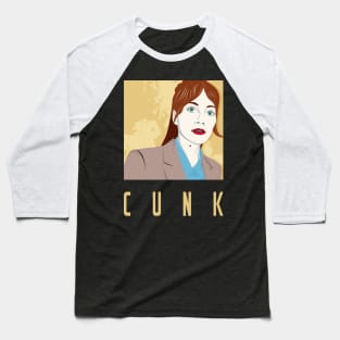 Cunk on a T-Shirt - pop art portrait of Philomena Cunk Baseball T-Shirt